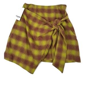 Green Plaid  Mini Skirt